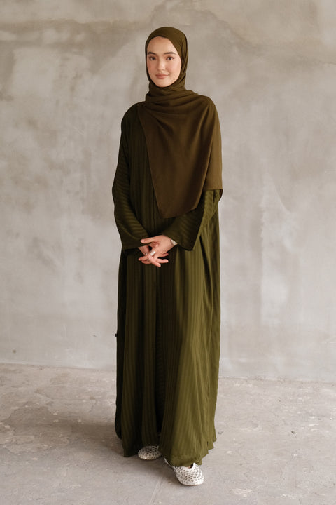 Mallawi Olive Green Abaya