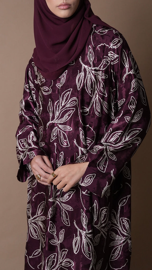 Jacquard Masafi Burgundy Dress