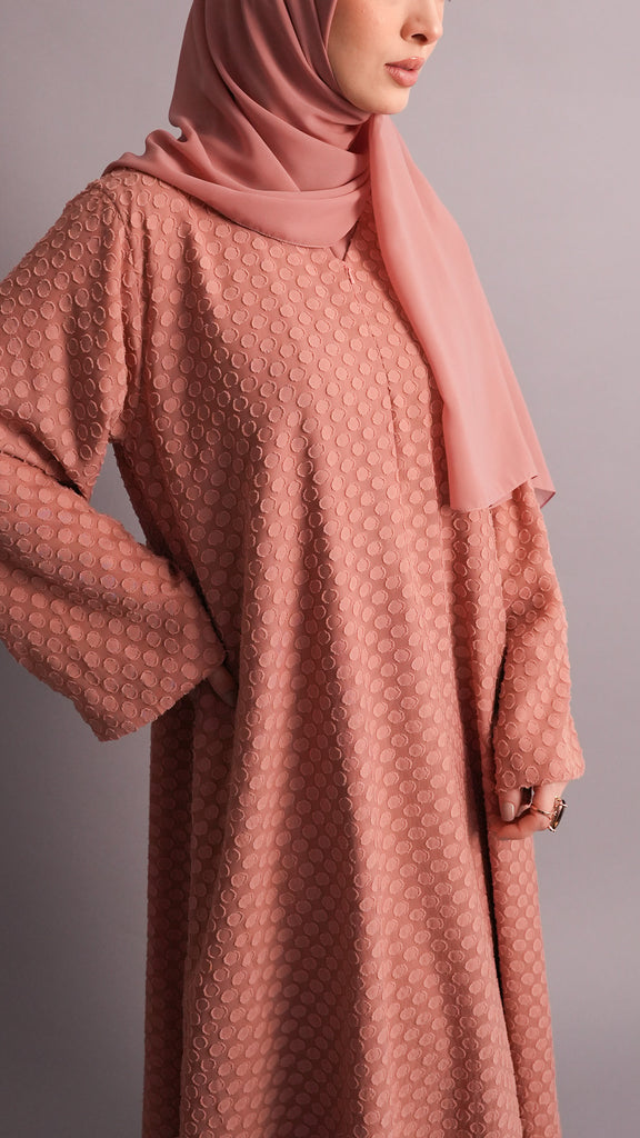 Korean Chiffon Massawa Salmon Pink Dress