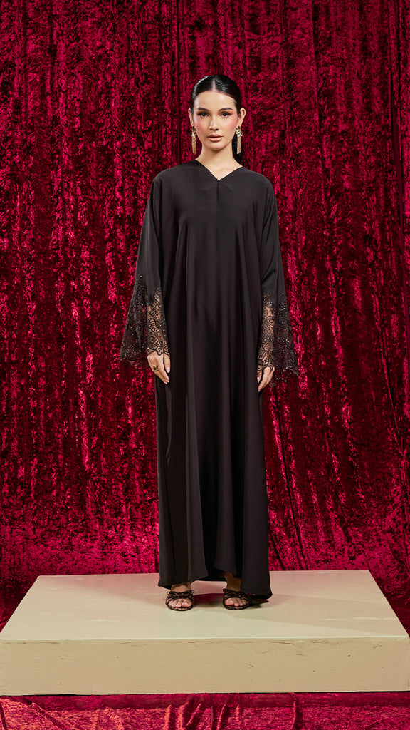 Korean Nidha Mila Charcoal Abaya