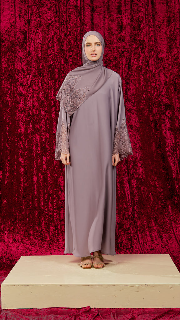 Korean Nidha Mila Pink Mauve Abaya