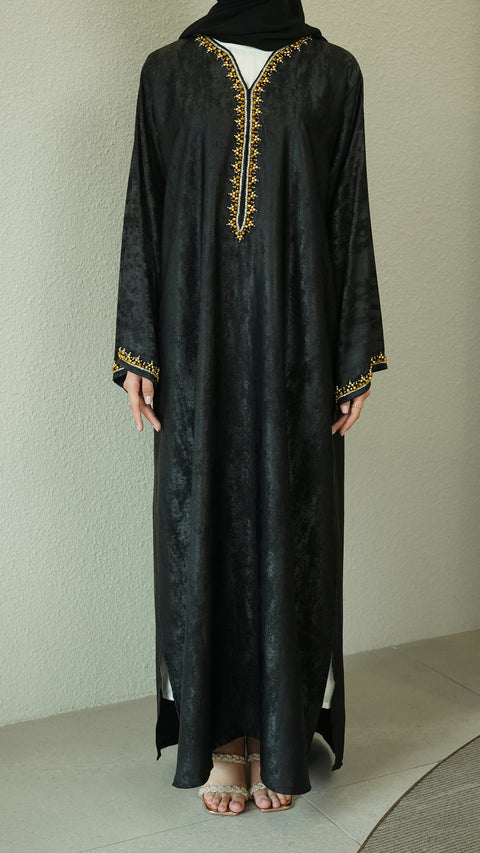 Miraya Obsidian Gold Abaya