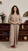 Crushed Matte Satin Mizhar Light Brown Abaya