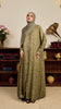 Crushed Matte Satin Mizhar Sage Green Abaya