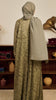 Crushed Matte Satin Mizhar Sage Green Abaya