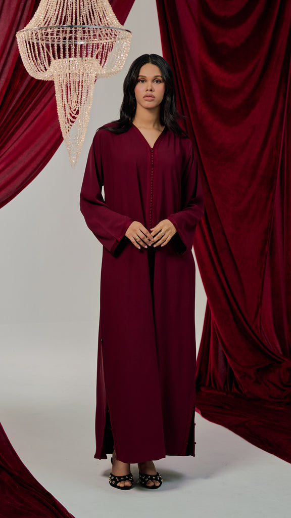 Italian Crepe Morocco Maroon Dress