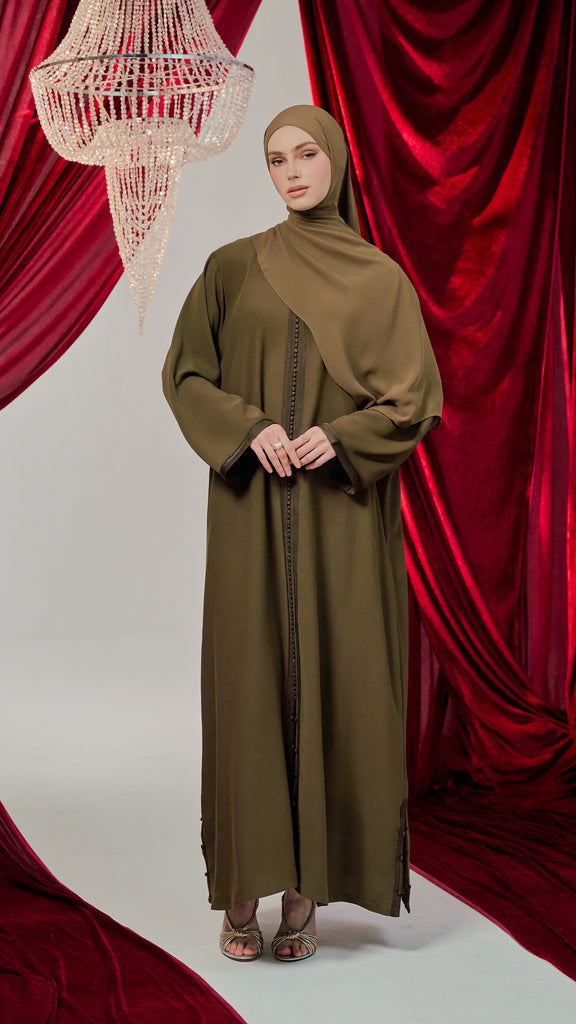 Italian Crepe Morocco Olive Dress