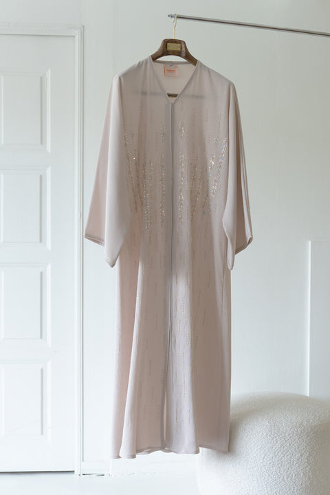 Korean Zoom Nahda Almond Milk Abaya