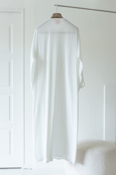Korean Zoom Nahda White Abaya