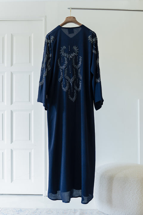 Korean Zoom Najran Dark Blue Abaya