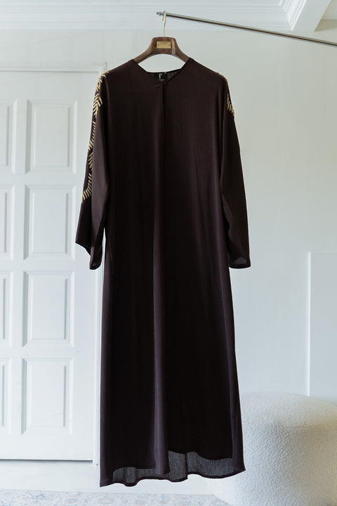 Korean Zoom Najran Dark Chocolate Abaya