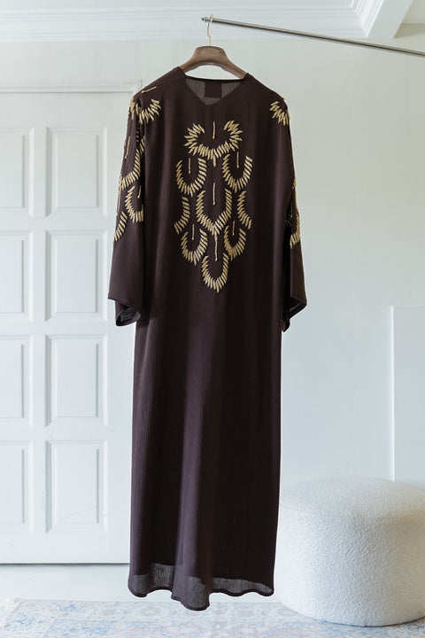 Korean Zoom Najran Dark Chocolate Abaya
