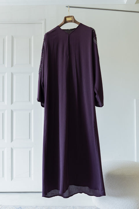 Korean Zoom Najran Deep Purple Abaya