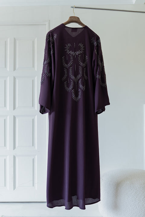Korean Zoom Najran Deep Purple Abaya