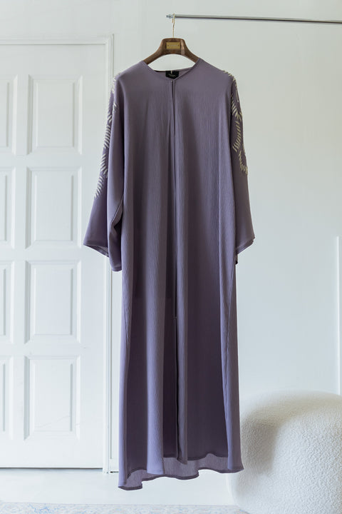 Korean Zoom Najran Dusty Purple Abaya