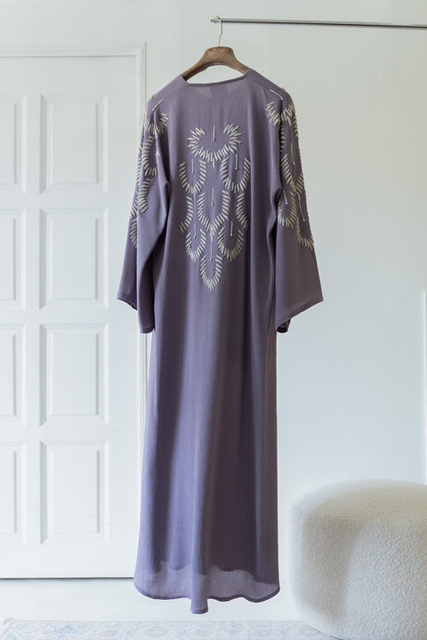 Korean Zoom Najran Dusty Purple Abaya