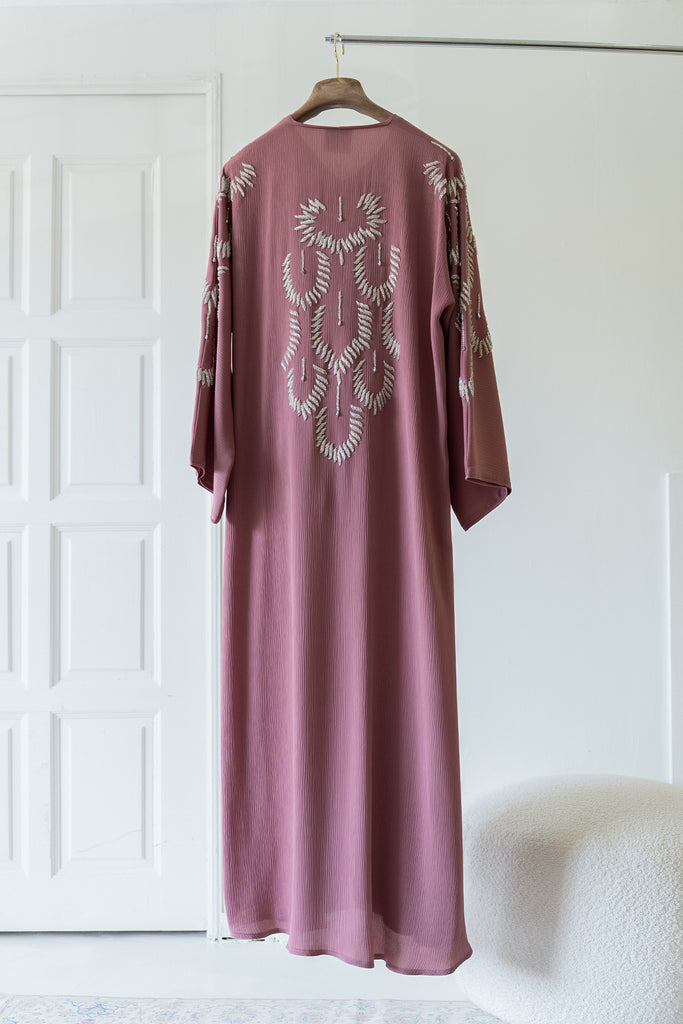 Korean Zoom Najran Salmon Pink Abaya