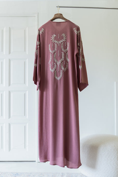 Korean Zoom Najran Salmon Pink Abaya