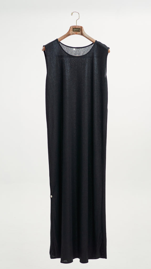 Lurex Jersey Nour Black Sleeveless Dress