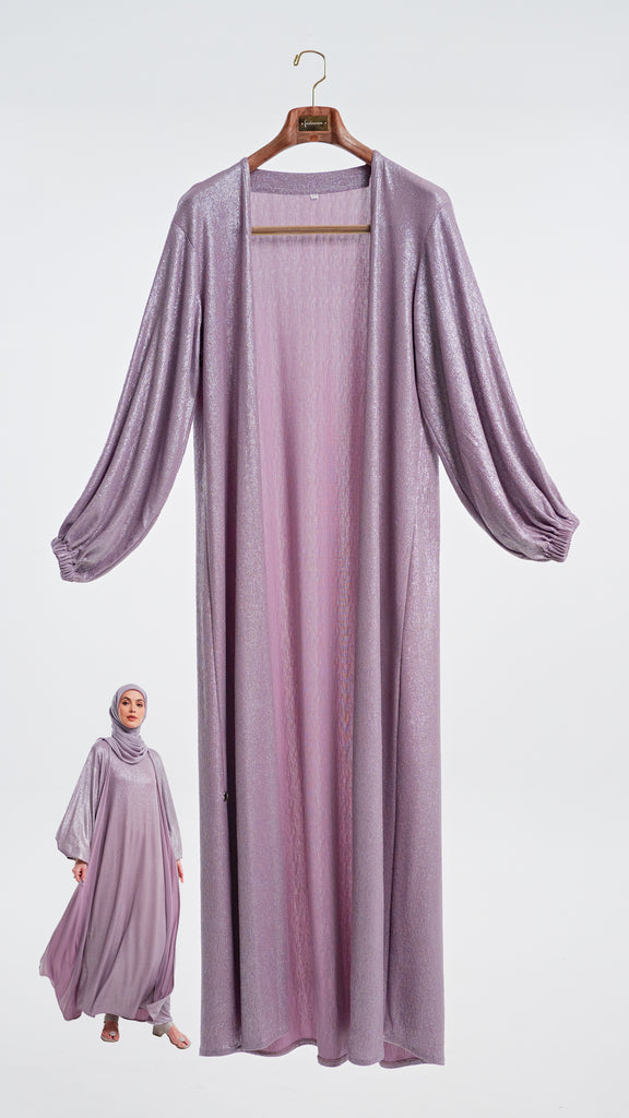 Lurex Jersey Nour Dusty Purple Cardigan