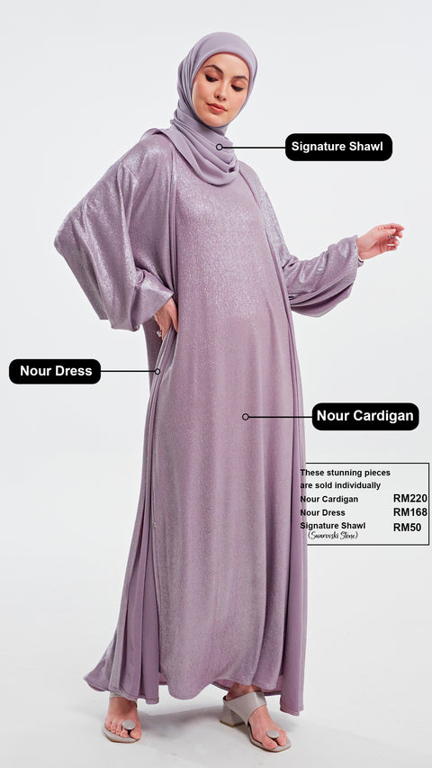 Nour Dusty Purple Cardigan