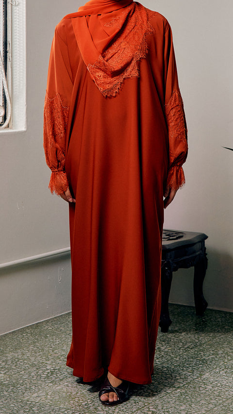 Nadine Brick Orange Abaya