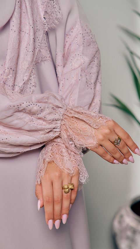 Nadine Crystal Pink Abaya