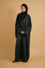 Poly Linen Jacquard Nahwa Black Abaya