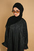 Poly Linen Jacquard Nahwa Black Abaya