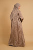 Poly Linen Jacquard Nahwa Light Brown Abaya