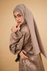 Poly Linen Jacquard Nahwa Light Brown Abaya