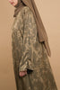 Poly Linen Jacquard Nahwa Olive Abaya