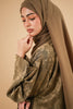 Poly Linen Jacquard Nahwa Olive Abaya