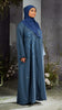Cotton Linen Nawal Blue Jeans Abaya