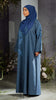 Cotton Linen Nawal Blue Jeans Abaya