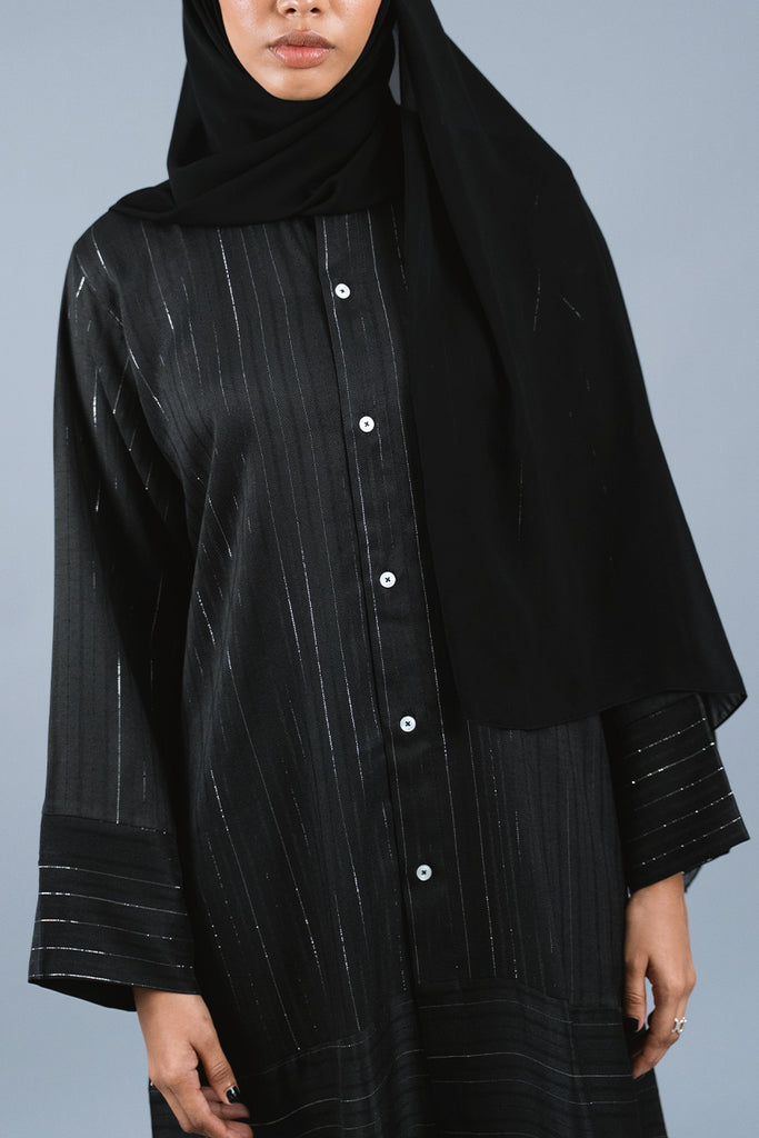 Linen Blend Niasar Black Dress