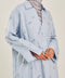 Emet Embroidered Linen Dress in Dusty Blue