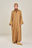 Pure Linen Sinai Embroidered Dress in Brown