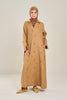 Pure Linen Sinai Embroidered Dress in Brown