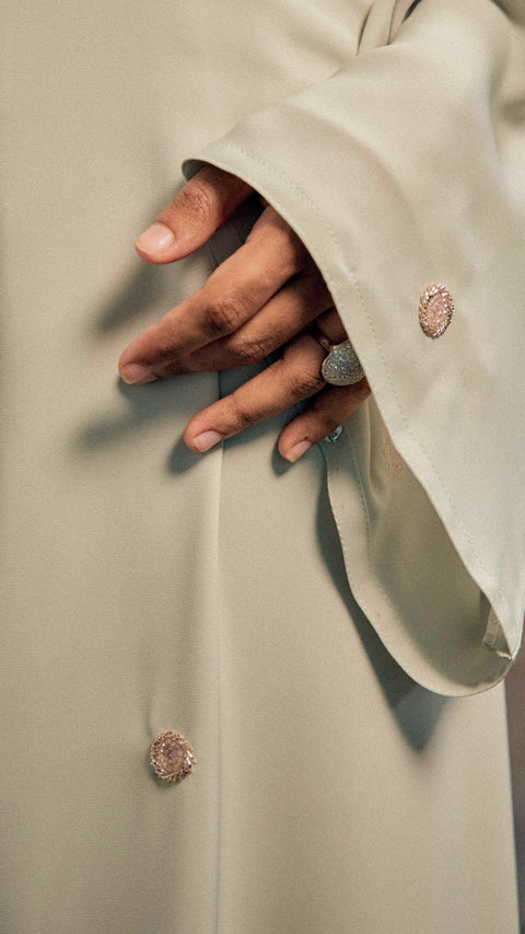 Nimra Pastel Green Abaya