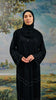 Chiffon Nisrin Obsidian Silver Abaya