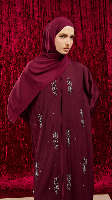 Nurabad Wine Red Abaya