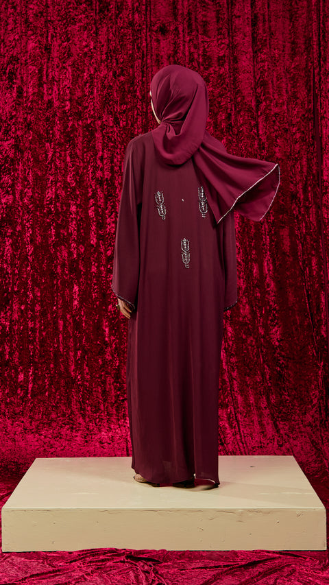 Nurabad Wine Red Abaya