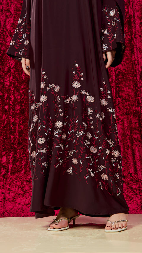Petaro Burgundy Abaya