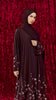 Korean Nidha Petaro Burgundy Abaya