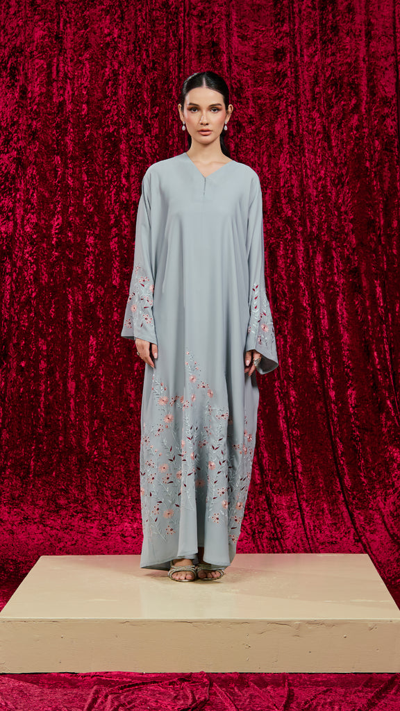 Korean Nidha Petaro Powder Blue Abaya