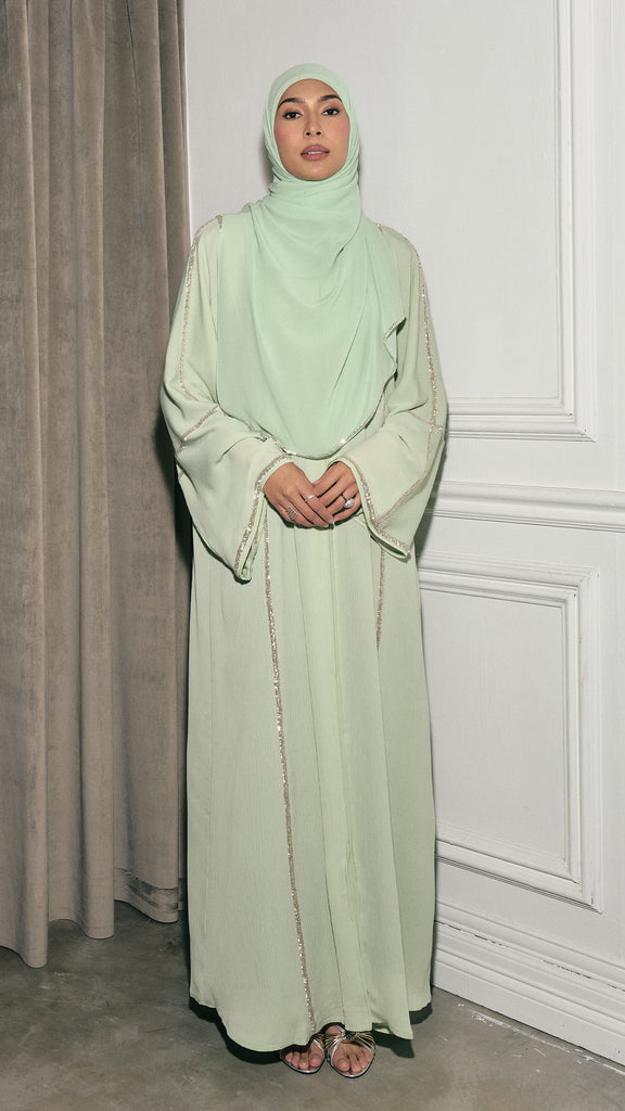 Korean Zoom Preda Mint Green Abaya
