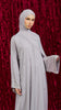 Korean Zoom Qamishli Grey Abaya