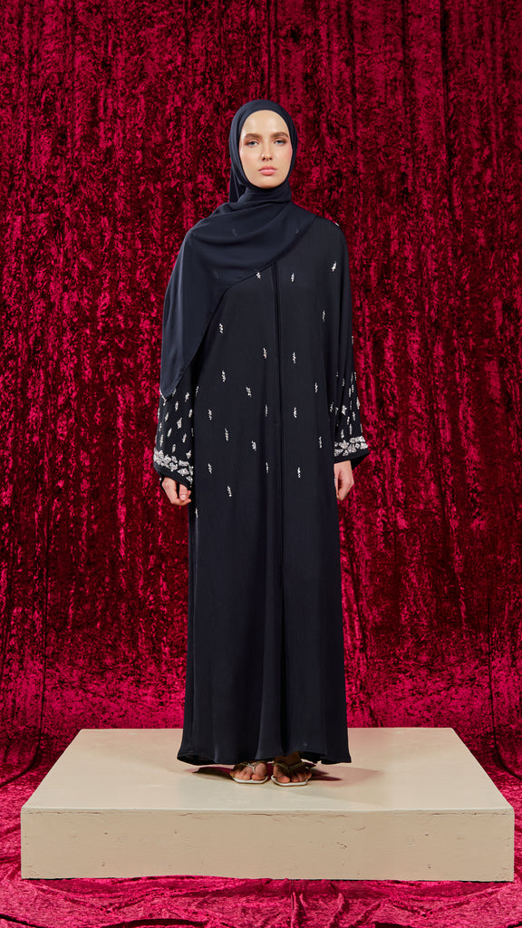 Korean Zoom Qamishli Midnight Blue Abaya