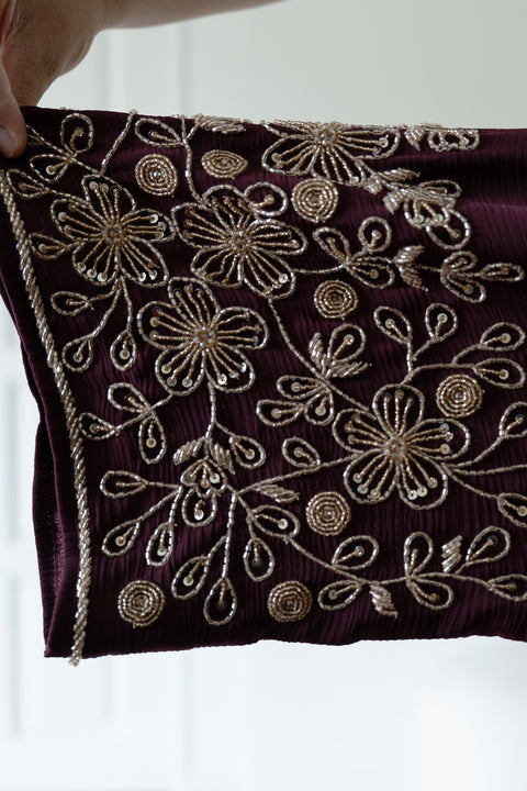 Korean Zoom Qatana Burgundy Abaya